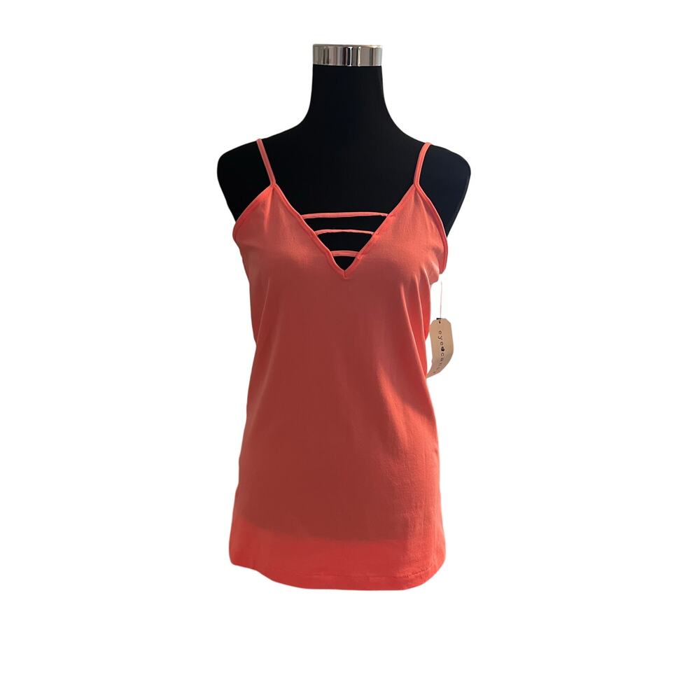 NWT Eye Candy Women's Peach Criss Cross Tank Top Size 1X/2X